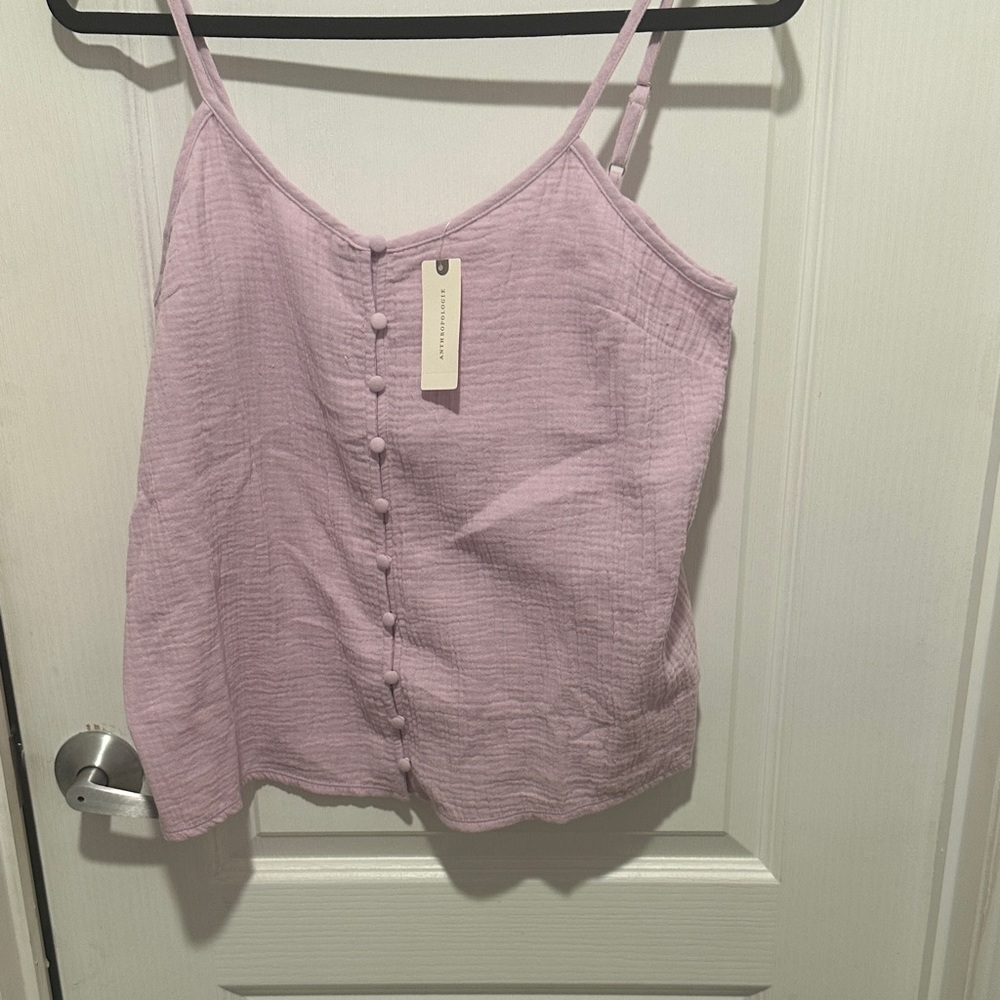 Anthropologie Mauve Button-Front Camisole
